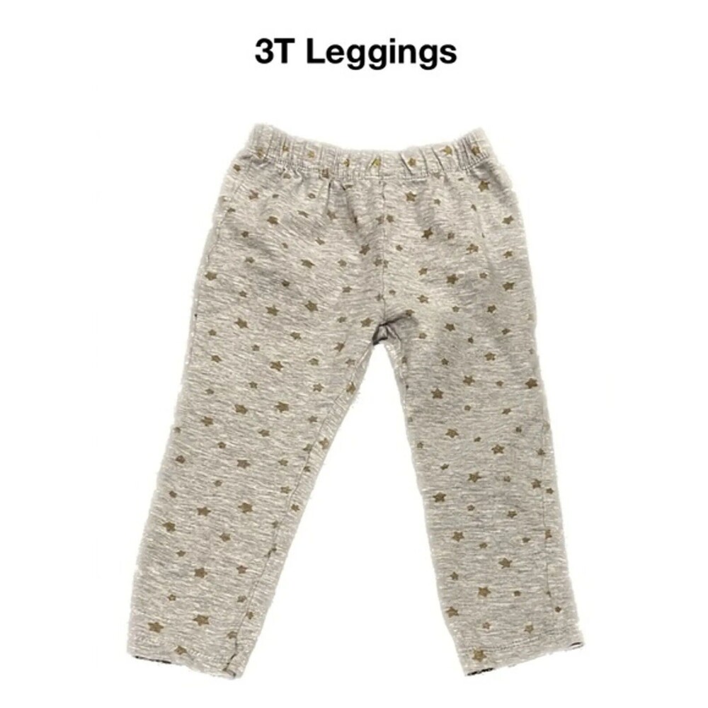 3T Leggings Gray with Gold Stars